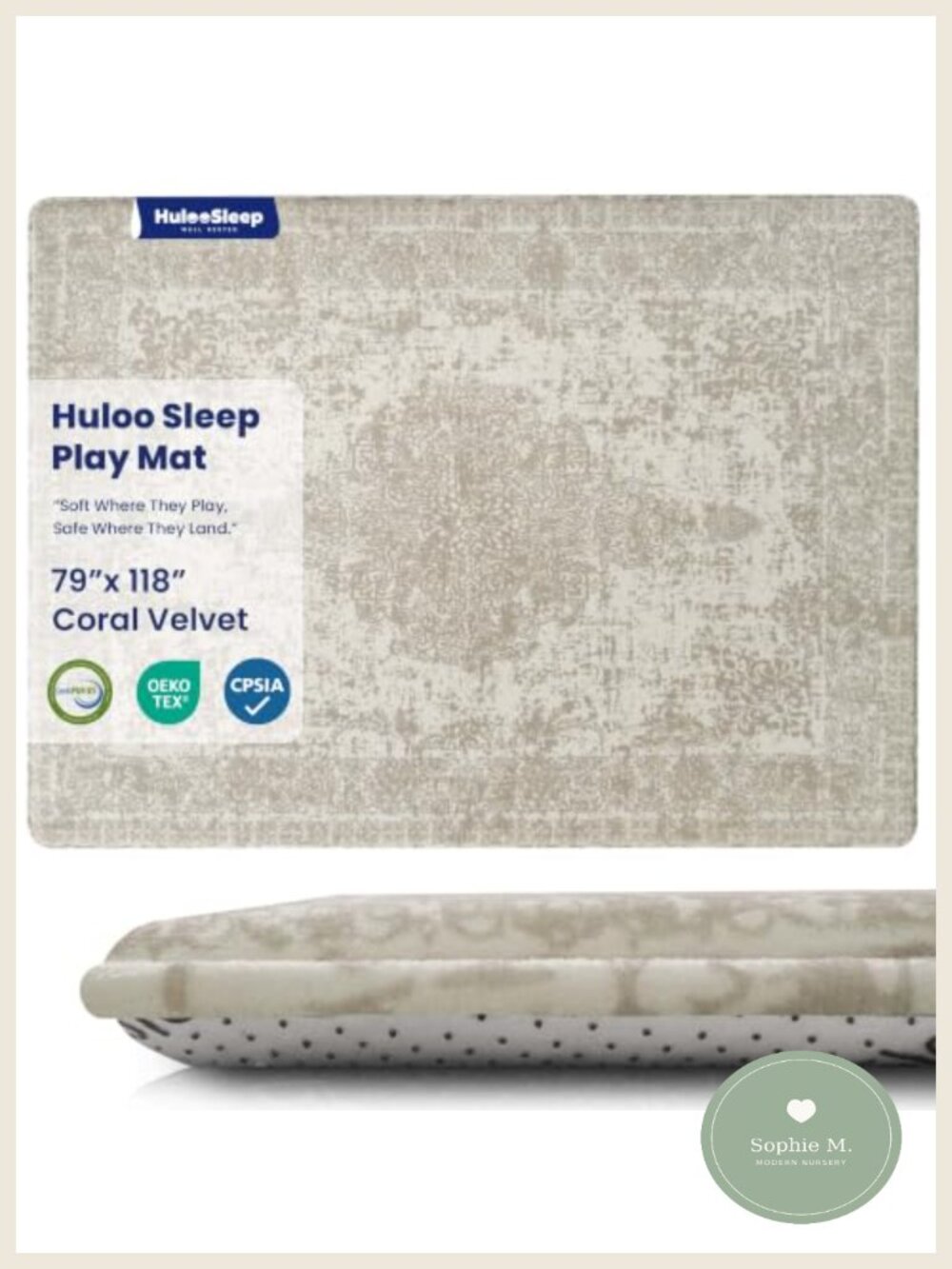 Baby Play Mat 79x118 Inch 1.3" Thick Elasti-Foam Playpen Mat Water-Repellent